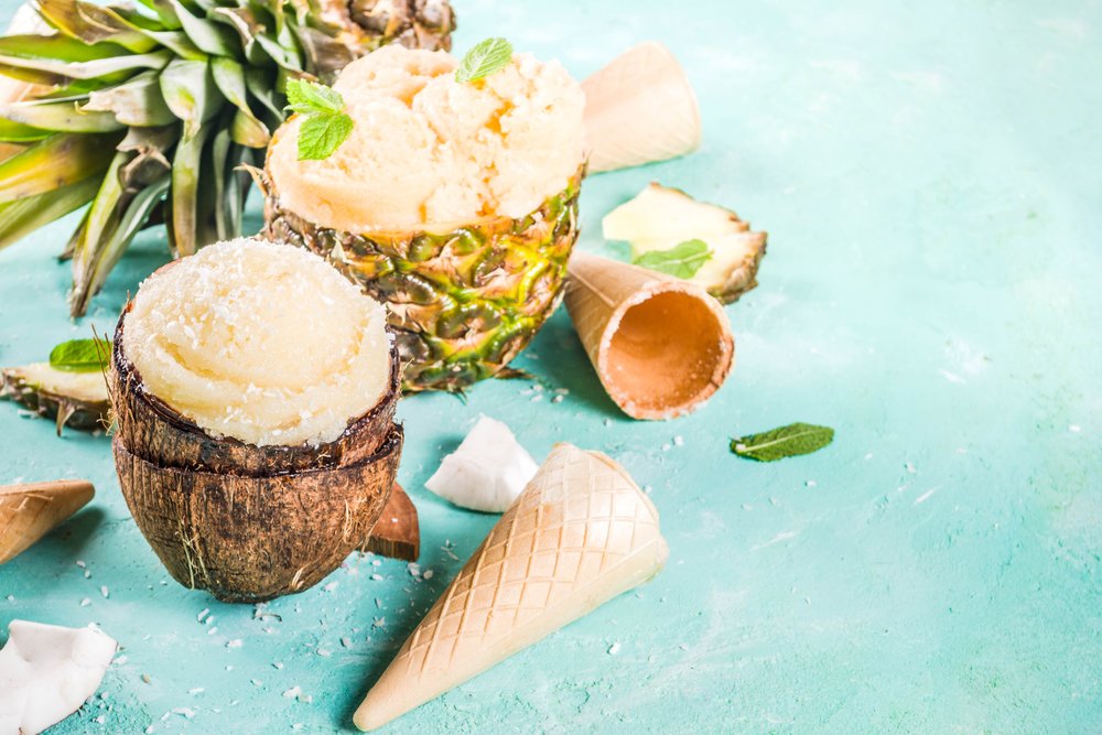 pineapple colada sorbet